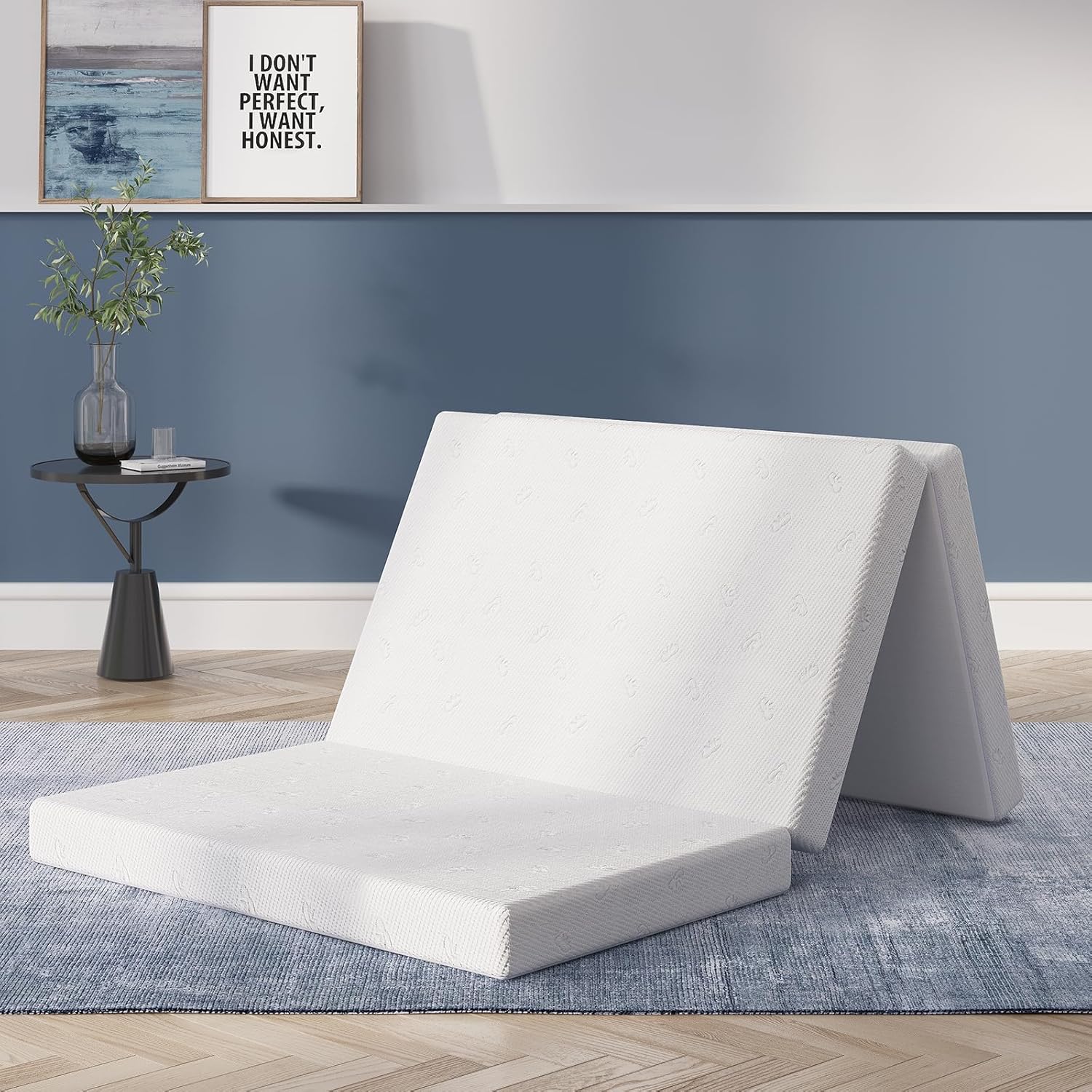 Avenco Foldable Mattress Single, Folding Mattress 4 Inch Memory Foam, Trifold Mattress Portable with Removable Cover & Detachable for Guest Room/Caravan/Camping/Travel, 75"x25"x4"